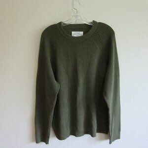REI Cooperative Olive Thermal Long Sleeve Crew Neck M Cotton Sweater